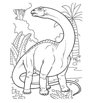 Brontozor boyama sayfası,  coloring page, Ormandaki Brontosaurus, 