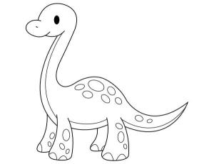 Brontozor boyama sayfası,  coloring page, Sevimli Brontosaurus, 