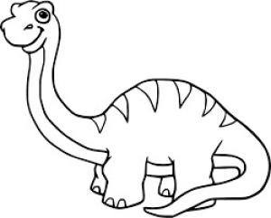 Brontozor boyama sayfası,  coloring page, Gulumseyen Brontosaurus, 