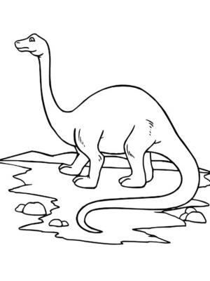 Brontozor boyama sayfası,  coloring page, Sudaki Brontosaurus, 