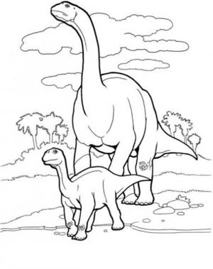 Brontozor boyama sayfası,  coloring page, Brontosaurus Ailesi, 