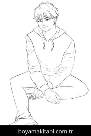 BTS boyama sayfası – renkli çizimler, okul öncesi