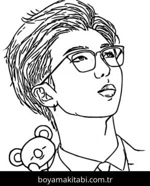 BTS boyama sayfası – sanatsal çalışma, çocuklar için