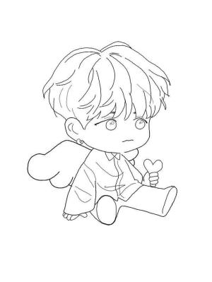 BTS boyama sayfası,  coloring page, Chibi SUGA, 