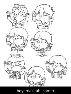 BTS boyama sayfası – keyifli zaman, renkli çizimler