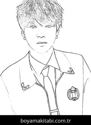 BTS boyama sayfası – renkli çizimler, okul öncesi