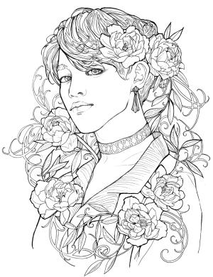 BTS boyama sayfası,  coloring page, Park Jimin, 