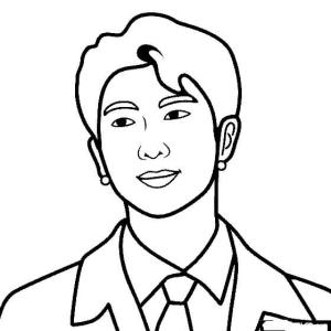 BTS boyama sayfası,  coloring page, BTS Kim Nam Joon, 