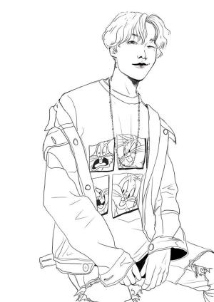 BTS boyama sayfası,  coloring page, BTS J-Hope, 