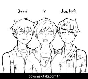 BTS boyama sayfası – evde etkinlik, ücretsiz yazdır