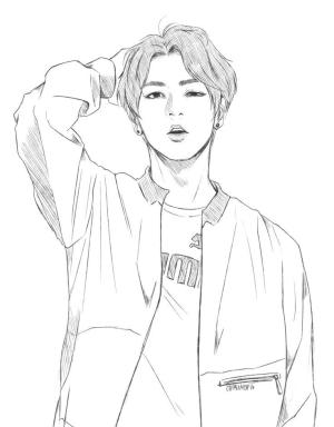 BTS boyama sayfası,  coloring page, BTS Jungkook, 