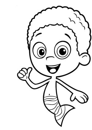 kabarcık lepistesler boyama sayfası,  coloring page, Bubble Lepisteslerden Goby, 