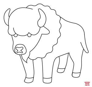 Bufalo boyama sayfası, Buffalo coloring page, , Buffalo Bison Emoji