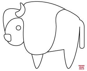 Bufalo boyama sayfası, Buffalo coloring page, , Buffalo Bison Emoji