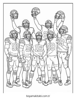 Buffalo Bills boyama sayfası – keyifli zaman, renkli çizimler