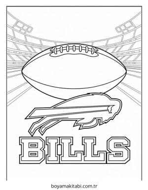 Buffalo Bills boyama sayfası – basit çizim, kolay boyama