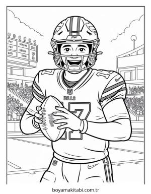 Buffalo Bills boyama sayfası – eğitici aktivite, yaratıcılık