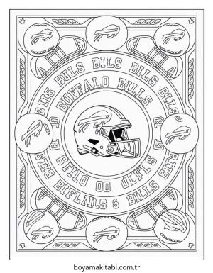 Buffalo Bills boyama sayfası – sevimli karakter, sanatsal çalışma