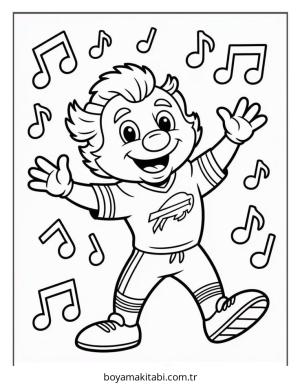 Buffalo Bills boyama sayfası – eğlenceli etkinlik, el becerilerini geliştirir