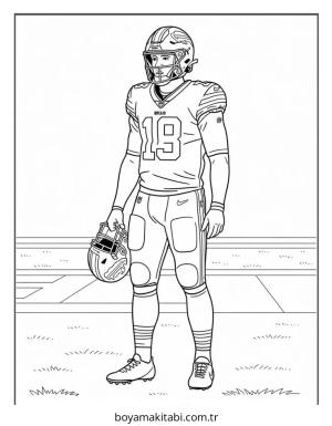 Buffalo Bills boyama sayfası – renkli çizimler, okul öncesi