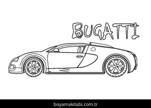 Bugatti boyama sayfası – renkli çizimler, okul öncesi