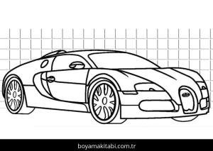 Bugatti boyama sayfası – boyama çalışması, yaratıcılığı geliştirir