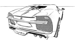 Bugatti boyama sayfası,  coloring page, Bugatti’nin harika arkadan görünümü., 