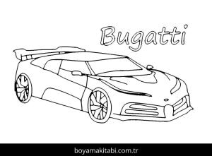 Bugatti boyama sayfası – sanatsal çalışma, çocuklar için