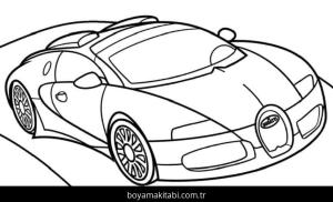 Bugatti boyama sayfası – kolay boyama, eğitici aktivite