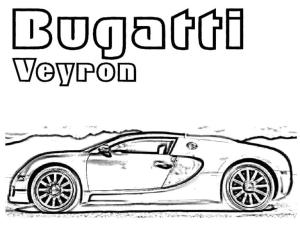 Bugatti boyama sayfası,  coloring page, Bugatti Veyron’un yandan görünüşü, 