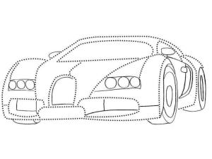 Bugatti boyama sayfası,  coloring page, Noktaları ve rengi birleştirin, 