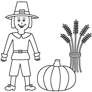 Buğday boyama sayfası,  coloring page, Buğday ve Kabak Demeti ile Hacı, 