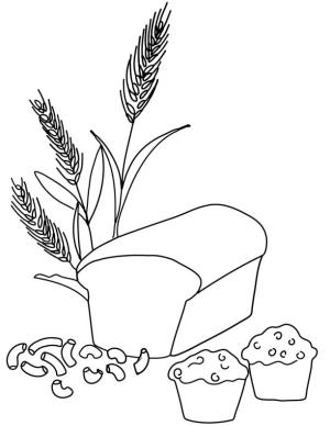 Buğday boyama sayfası,  coloring page, Buğday Bitkisi, Ekmek Fabrikası ve Pastalar, 