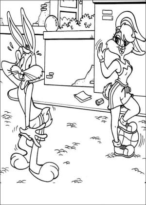 Bugs Bunny boyama sayfası,  coloring page, Bugs Bunny ve Lola Bunny, 