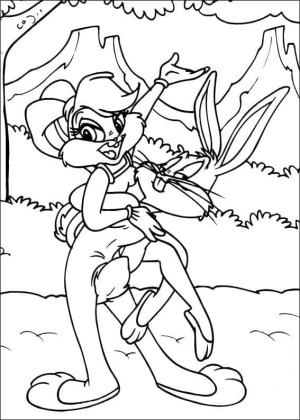 Bugs Bunny boyama sayfası,  coloring page, Sevimli Lola ve Bugs Bunny, 