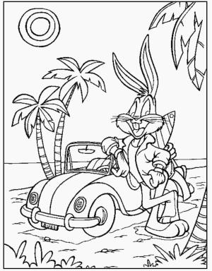 Bugs Bunny boyama sayfası,  coloring page, Bugs Bunny tatilde, 