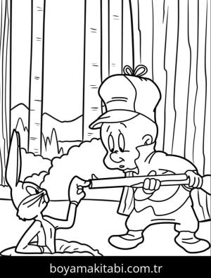 Bugs Bunny boyama sayfası – eğlenceli etkinlik, el becerilerini geliştirir