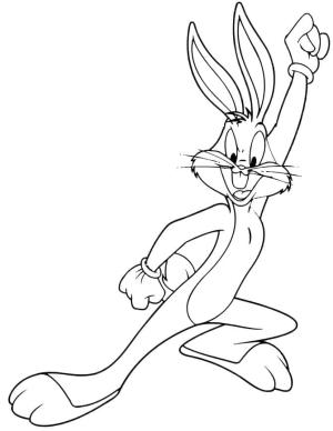 Bugs Bunny boyama sayfası,  coloring page, Bugs Bunny elini kaldırdı, 