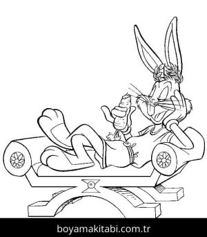 Bugs Bunny boyama sayfası – sevimli karakter, sanatsal çalışma