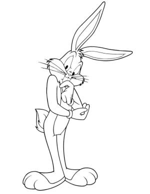 Bugs Bunny boyama sayfası,  coloring page, Bugs Bunny düşünüyor, 