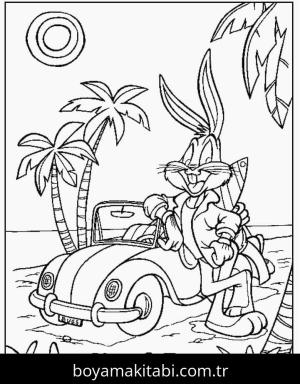 Bugs Bunny boyama sayfası – yaratıcılığı geliştirir, keyifli zaman