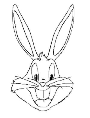 Bugs Bunny boyama sayfası,  coloring page, Bugs Bunny’nin mutlu yüzü, 