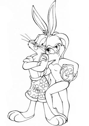 Bugs Bunny boyama sayfası,  coloring page, Bugs Bunny ve Lola, 