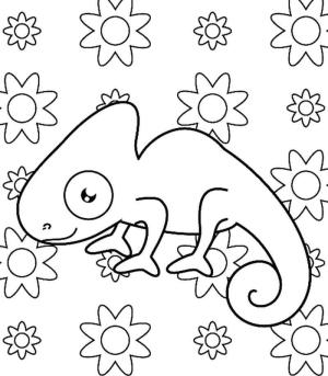 Bukalemunlar boyama sayfası,  coloring page, Karikatür Bukalemun, 