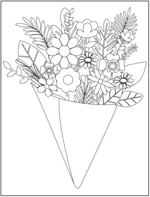 Buket boyama sayfası,  coloring page, Çok Güzel Buket, 