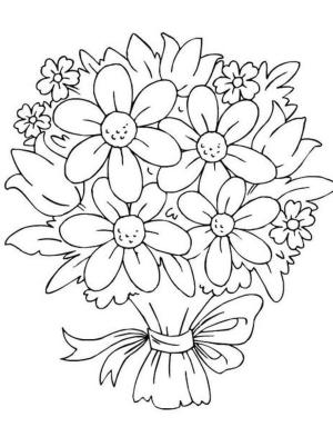 Buket boyama sayfası,  coloring page, Basit Buket, 