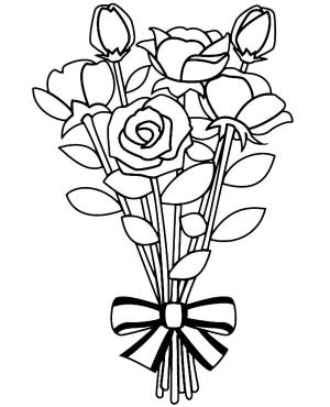 Buket boyama sayfası,  coloring page, Gül buketi, 