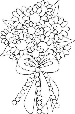 Buket boyama sayfası,  coloring page, Açılış Gününü Kutlamak için Çiçek Buketi, 