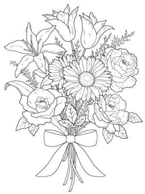 Buket boyama sayfası,  coloring page, Müthiş Buket, 