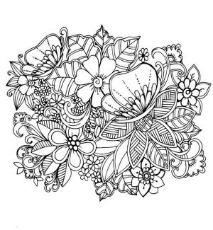 Buket boyama sayfası,  coloring page, Yetişkin Buketi, 